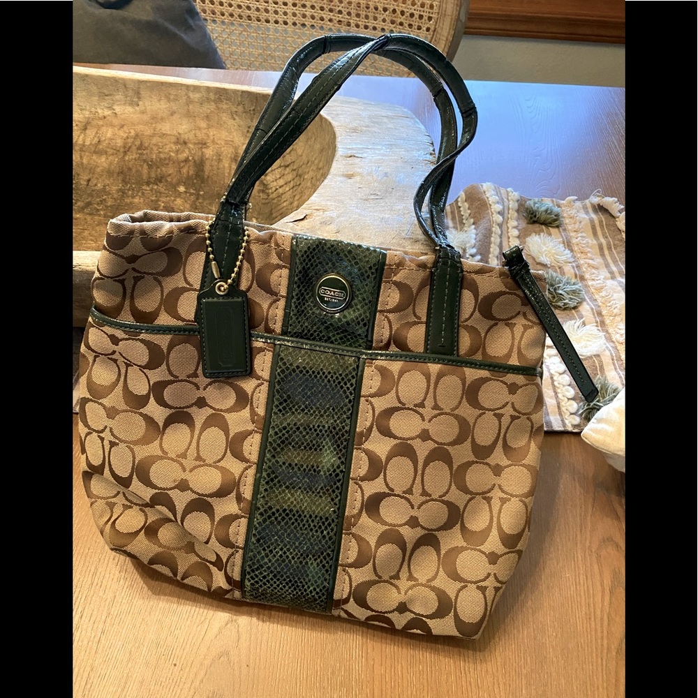 Green Python Coach Purse - image 1